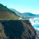 This March 28, 2018, aerial image from Alameda County Sheriff’s Office drone video, courtesy of Mendocino County, shows the pullout where the SUV of Jennifer and Sarah Hart was recovered off Pacific Coast Highway 1 near Westport, Calif.